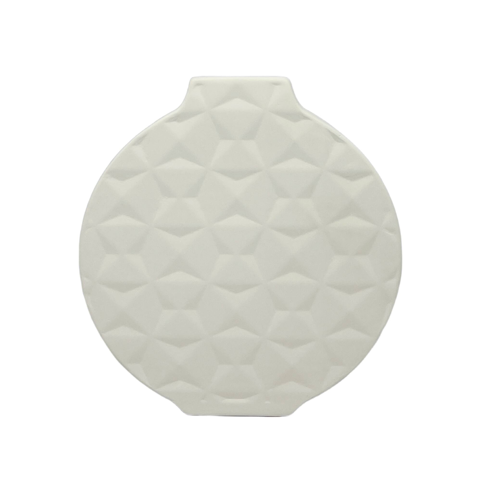 Jonathan Adler x Michaels 7.25" Embossed Geometric DIY Round Ceramic Vase